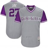 Camiseta Beisbol Hombre Colorado Rockies 2017 Little League World Series Trevor Story Gris