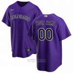 Camiseta Beisbol Hombre Colorado Rockies Alterno Replica Personalizada Violeta Camiseta Beisbol Hombre Colorado Rockies Alterno Replica Personalizada Violeta