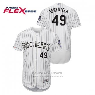 Camiseta Beisbol Hombre Colorado Rockies Antonio Senzatela Autentico Collection Flex Base Blanco