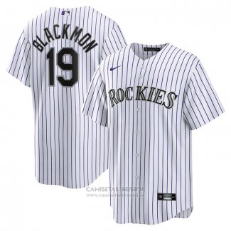 Camiseta Beisbol Hombre Colorado Rockies Charlie Blackmon Primera Replica Blanco