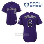 Camiseta Beisbol Hombre Colorado Rockies Corey Dickerson 6 Violeta Alterno Cool Base