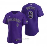 Camiseta Beisbol Hombre Colorado Rockies Daniel Murphy Autentico 2020 Alterno Violeta