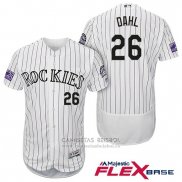 Camiseta Beisbol Hombre Colorado Rockies David Dahl 26 Blanco Autentico Collection Flex Base