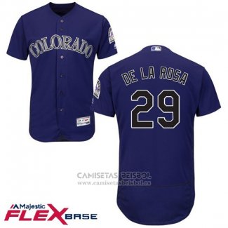 Camiseta Beisbol Hombre Colorado Rockies Jorge De La Rosa 29 Violeta Flex Base