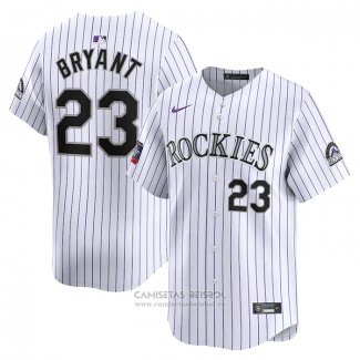 Camiseta Beisbol Hombre Colorado Rockies Kris Bryant 2024 World Tour Mexico City Series Primera Limited Blanco