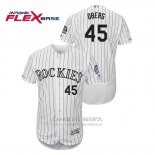 Camiseta Beisbol Hombre Colorado Rockies Scott Oberg Autentico Collection Flex Base Blanco