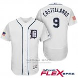Camiseta Beisbol Hombre Detroit Tigers 2017 Estrellas y Rayas Nick Castellanos Blanco Flex Base