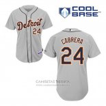 Camiseta Beisbol Hombre Detroit Tigers Miguel Cabrera 24 Gris Cool Base