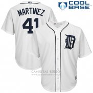 Camiseta Beisbol Hombre Detroit Tigers Victor Martinez 41 Blanco Cool Base