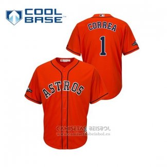 Camiseta Beisbol Hombre Houston Astros Carlos Correa Cool Base Naranja