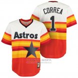 Camiseta Beisbol Hombre Houston Astros Carlos Correa Naranja Cooperstown Hardwood