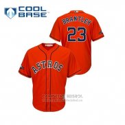 Camiseta Beisbol Hombre Houston Astros Michael Brantley 2019 Postemporada Cool Base Naranja