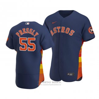 Camiseta Beisbol Hombre Houston Astros Ryan Pressly Autentico Alterno Azul