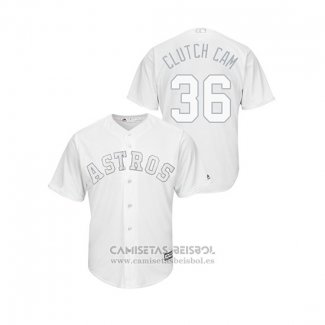 Camiseta Beisbol Hombre Houston Astros Will Harris 2019 Players Weekend Clutch Cam Replica Blanco