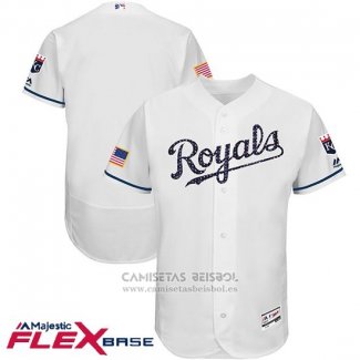 Camiseta Beisbol Hombre Kansas City Royals 2017 Estrellas y Rayas Blanco Flex Base