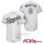Camiseta Beisbol Hombre Kansas City Royals 8 Mike Moustakas Blanco 2017 Flex Base
