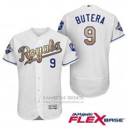 Camiseta Beisbol Hombre Kansas City Royals Campeones 9 Drew Butera Flex Base Oro