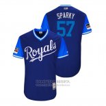 Camiseta Beisbol Hombre Kansas City Royals Glenn Sparkman 2018 LLWS Players Weekend Sparky Azul