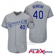 Camiseta Beisbol Hombre Kansas City Royals Kelvin Herrera Gris Flex Base