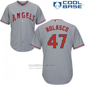 Camiseta Beisbol Hombre Los Angeles Angels 47 Ricky Nolasco Gris Cool Base