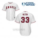Camiseta Beisbol Hombre Los Angeles Angels C.j. Wilson 33 Blanco Primera Cool Base