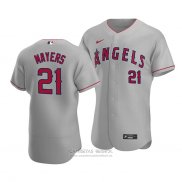 Camiseta Beisbol Hombre Los Angeles Angels Mike Mayers Autentico Road Gris