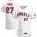 Camiseta Beisbol Hombre Los Angeles Angels Mike Trout Primera Autentico Blanco