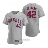 Camiseta Beisbol Hombre Los Angeles Angels Reid Detmers Autentico Road Gris