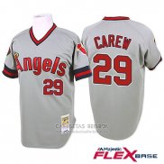 Camiseta Beisbol Hombre Los Angeles Angels Rod Carew Autentico Collection Flex Base Gris Jugador
