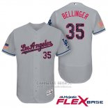 Camiseta Beisbol Hombre Los Angeles Dodgers 2017 Estrellas y Rayas Cody Bellinger Gris Flex Base