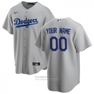 Camiseta Beisbol Hombre Los Angeles Dodgers Alterno Replica Personalizada Gris