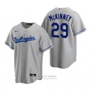 Camiseta Beisbol Hombre Los Angeles Dodgers Billy Mckinney Replica Road Gris