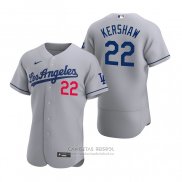 Camiseta Beisbol Hombre Los Angeles Dodgers Clayton Kershaw Autentico 2020 Road Gris