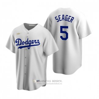 Camiseta Beisbol Hombre Los Angeles Dodgers Corey Seager Cooperstown Collection Primera Blanco