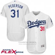 Camiseta Beisbol Hombre Los Angeles Dodgers Los Angeles Dogers Joc Pederson Blanco Flex Base