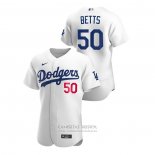 Camiseta Beisbol Hombre Los Angeles Dodgers Mookie Betts Authentic 2020 Primera Blanco
