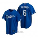 Camiseta Beisbol Hombre Los Angeles Dodgers Trea Turner Replica Alterno Azul