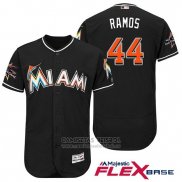 Camiseta Beisbol Hombre Miami Marlins 44 A.j. Ramos Negro 2017 Flex Base