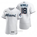 Camiseta Beisbol Hombre Miami Marlins Joey Wendle Autentico Primera Blanco