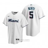 Camiseta Beisbol Hombre Miami Marlins Jon Berti Replica Primera Blanco