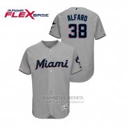 Camiseta Beisbol Hombre Miami Marlins Jorge Alfaro 150th Aniversario Patch 2019 Flex Base Gris