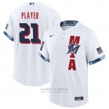 Camiseta Beisbol Hombre Miami Marlins Personalizada 2021 All Star Replica Blanco