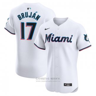 Camiseta Beisbol Hombre Miami Marlins Vidal Brujan Primera Elite Blanco