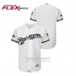 Camiseta Beisbol Hombre Milwaukee Brewers 2019 Postemporada Flex Base Blanco