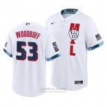 Camiseta Beisbol Hombre Milwaukee Brewers Brandon Woodruff 2021 All Star Replica Blanco