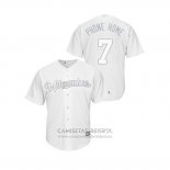 Camiseta Beisbol Hombre Milwaukee Brewers Eric Thames 2019 Players Weekend Replica Blanco