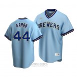 Camiseta Beisbol Hombre Milwaukee Brewers Hank Aaron Cooperstown Collection Road Azul
