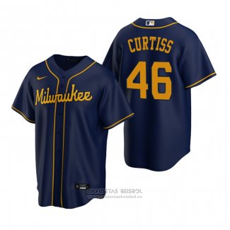 Camiseta Beisbol Hombre Milwaukee Brewers John Curtiss Replica Alterno Azul