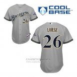 Camiseta Beisbol Hombre Milwaukee Brewers Kyle Lohse 26 Gris Cool Base