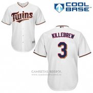 Camiseta Beisbol Hombre Minnesota Twins Harmon Killebrew 3 Blanco Primera Cool Base